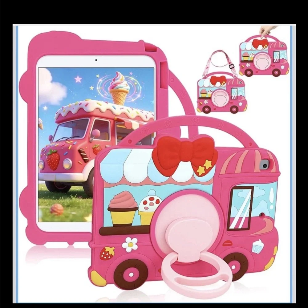 Barbie Pink iPad 9th 8th 7th Generation Case for Kids Girls Silicone Enchanted